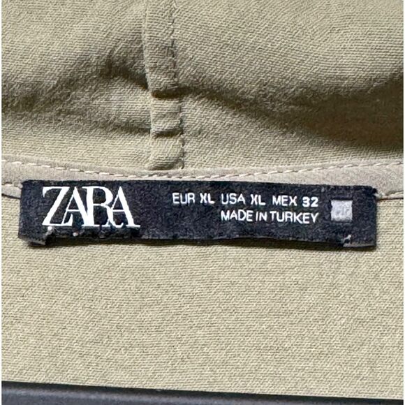 ZARA Hooded Track Style Dress with Grosgrain Ribbon Drawstring, Sz XL - Picture 11 of 14